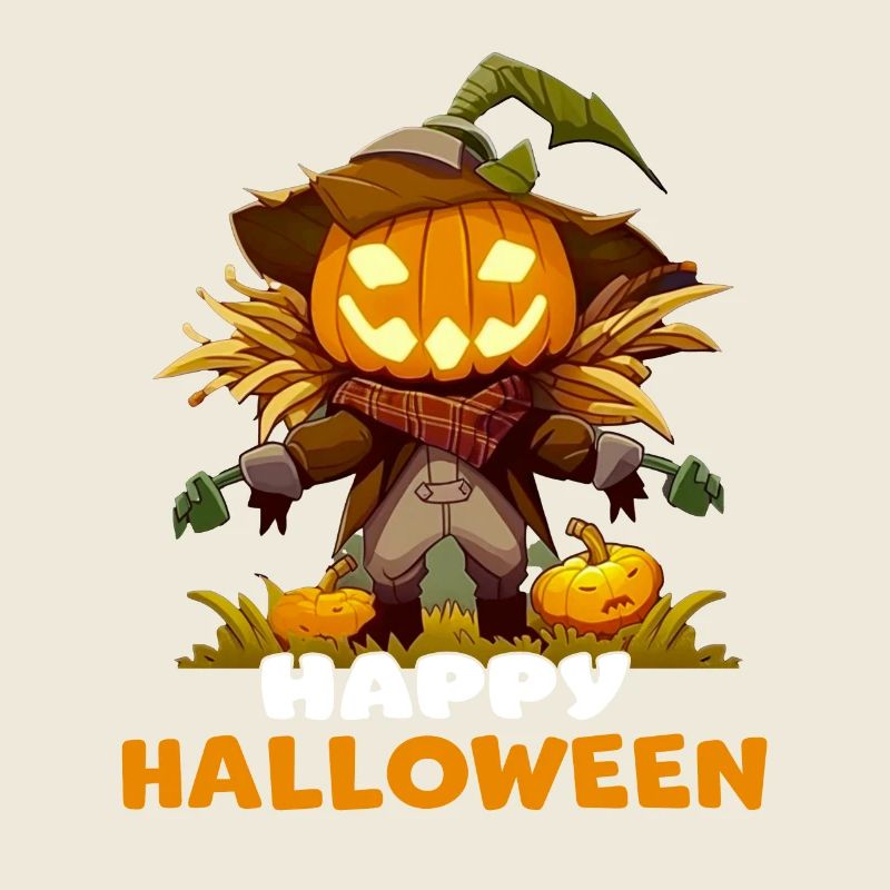 Joyeux Halloween citrouille épouvantail graphique