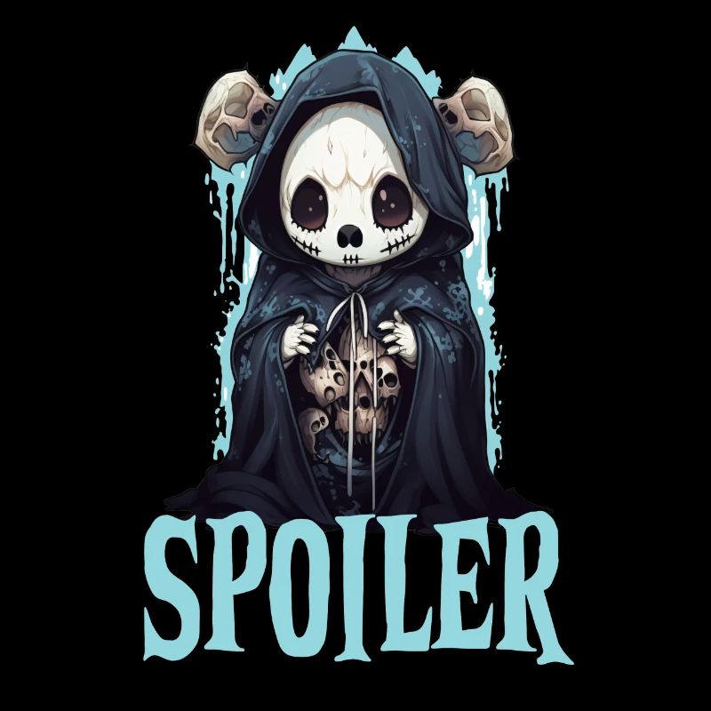 Mignon dessin animé mort avec alerte spoiler