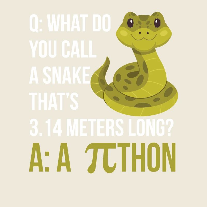 Python Pithon Pie Symbol Drôle de professeur de mathématiques Heureux