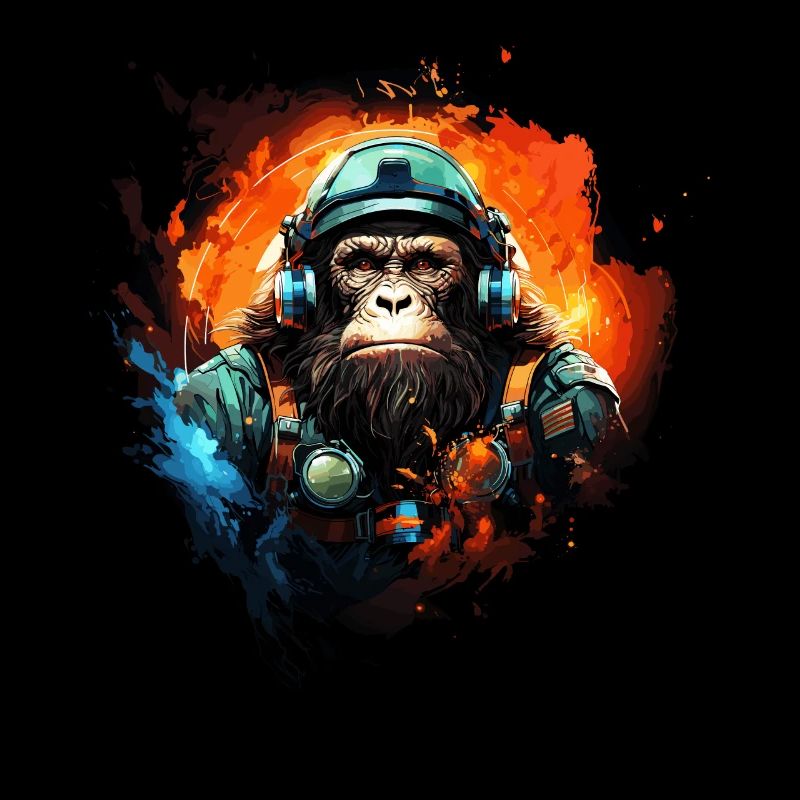 Cool Ape Graphics Space Astronaut Ape