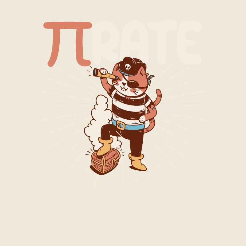 Drôle Pi Day Math Science Chat Pirate