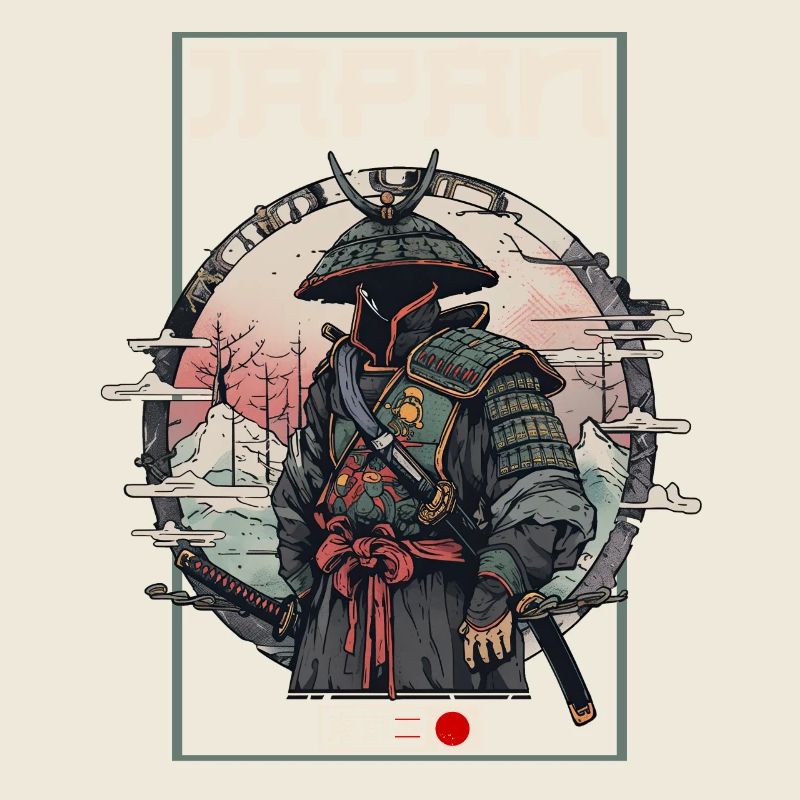 Asie 80s Samouraï Rétro Japonais Samouraï