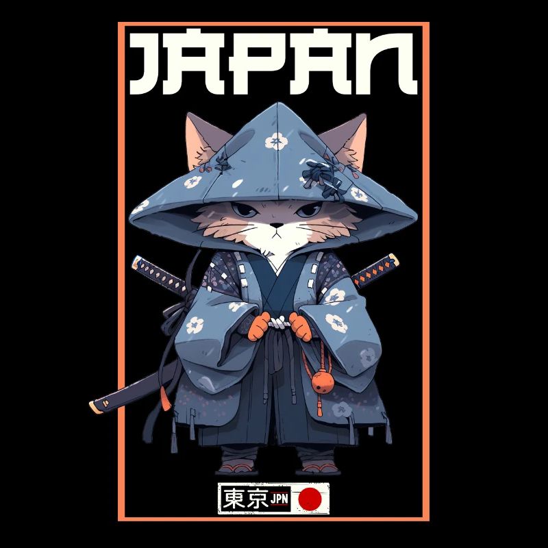 Asia Cat Japanese Samurai Samurai