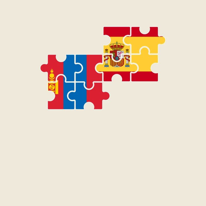 Mongolei Spanien Flagge Spanisch Mongolisch