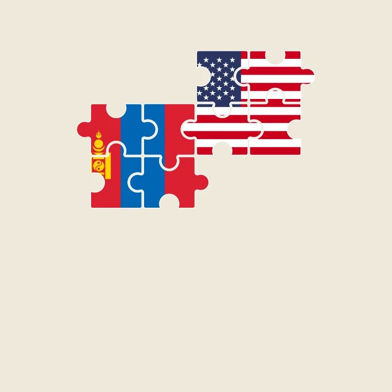 Mongolia USA Flag American Mongolian
