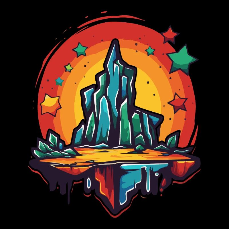 Wunderbare Berge und Sterne