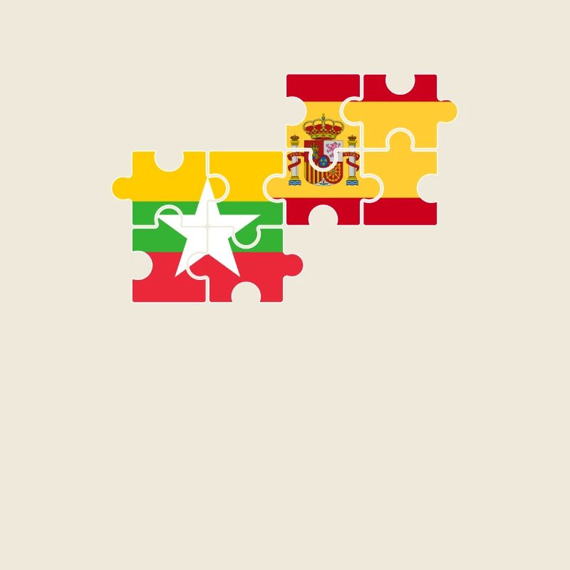 Myanmar Espagne Drapeau Espagnol Myanmare