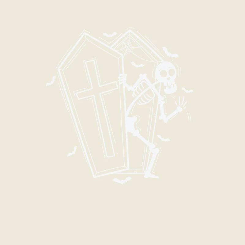 Skeleton and coffin horror melancholy