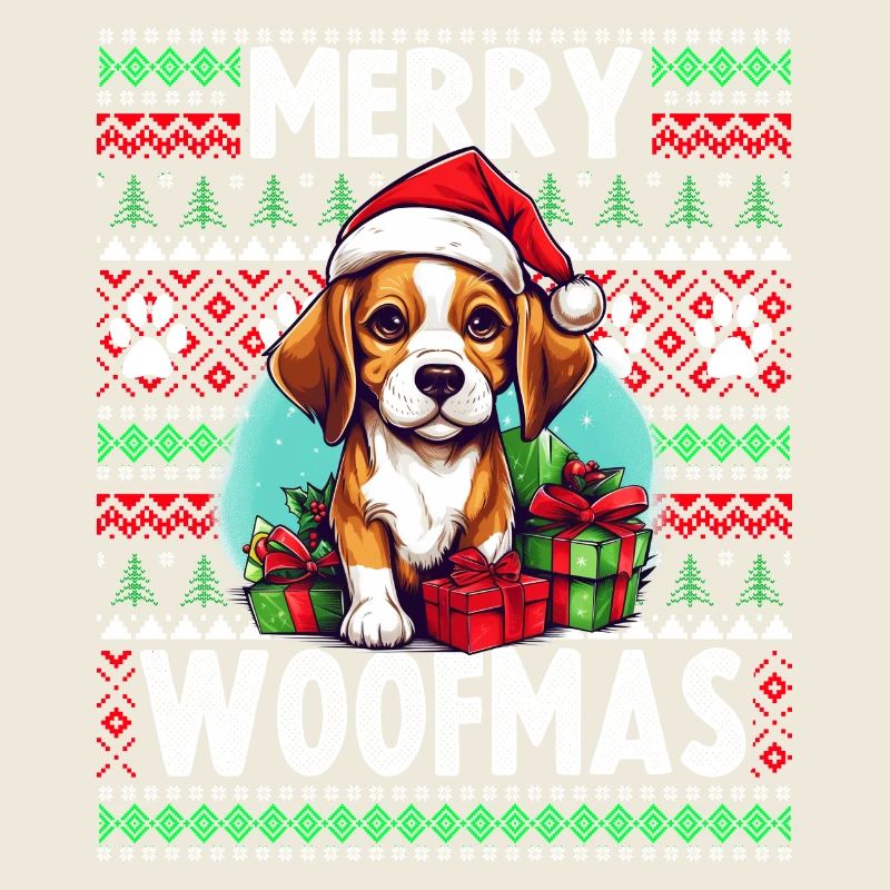 Pull de Noël moche Beagle Dog - Chien de Noël