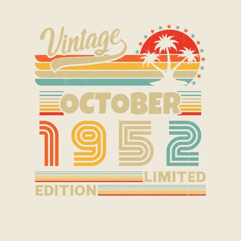 1952 Oktober Vintage Retro Jubiläumsgeschenk