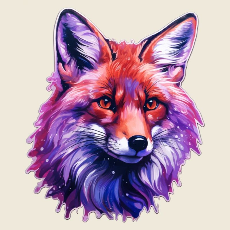 Tête de renard colorée