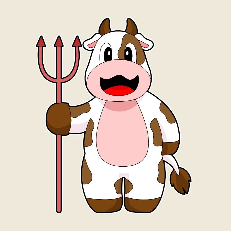 Cow Halloween Devil Trident
