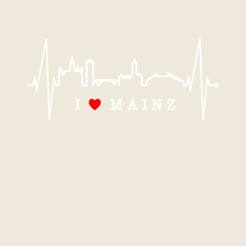 Mainz Skyline Herzschlag Fan Herz Liebe Mainzer