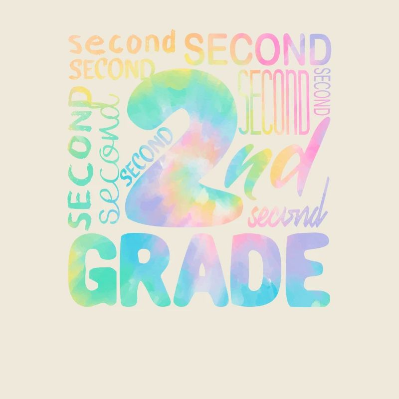 Tie Dye 2nd Grade Second Typography Team Student