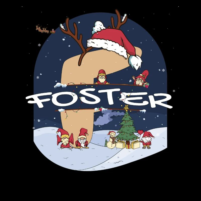 Awesome Foster Name w Santa Hat dans le thème de Noël