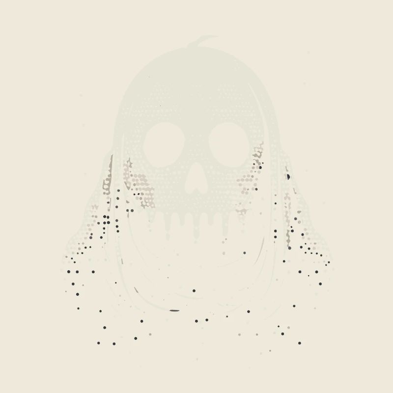 Ghost head with a pumpkin face