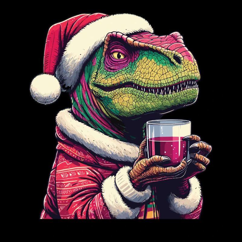Raptor trinkt Glühwein