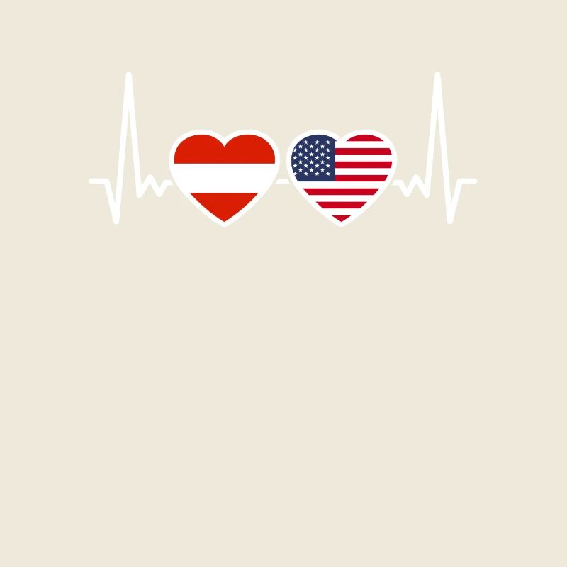 Austria USA Heartbeat Flag Austria