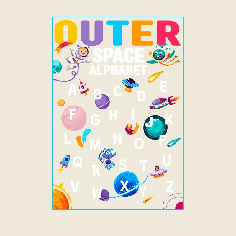 Outer Space Alphabet Kindergarten Teacher 100 Days