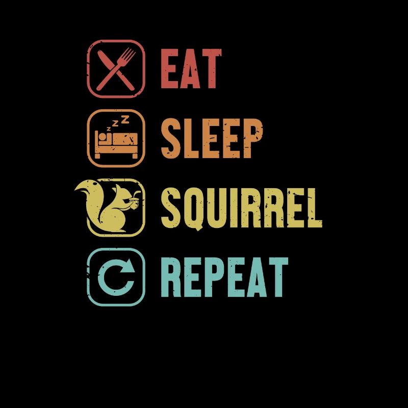 Manger Sommeil Écureuil Répéter Écureuil Écureuil Gris Écureuil