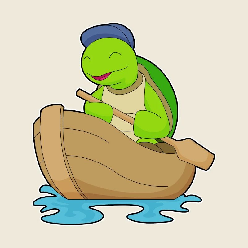 Schildkröte Boot Paddel