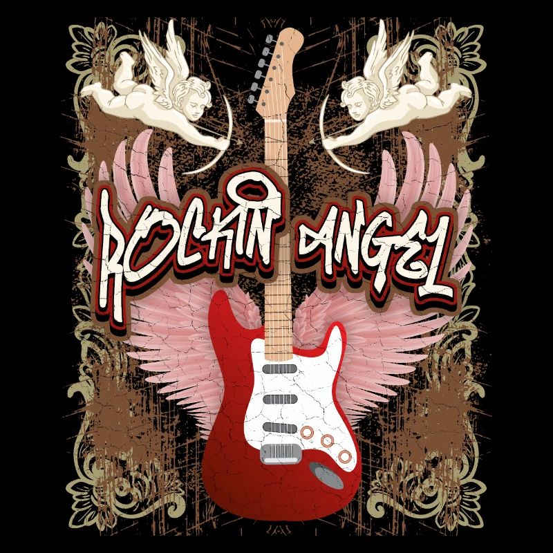 Gitarre E-Gitarre, Rock n Roll Spruch Engelsputten
