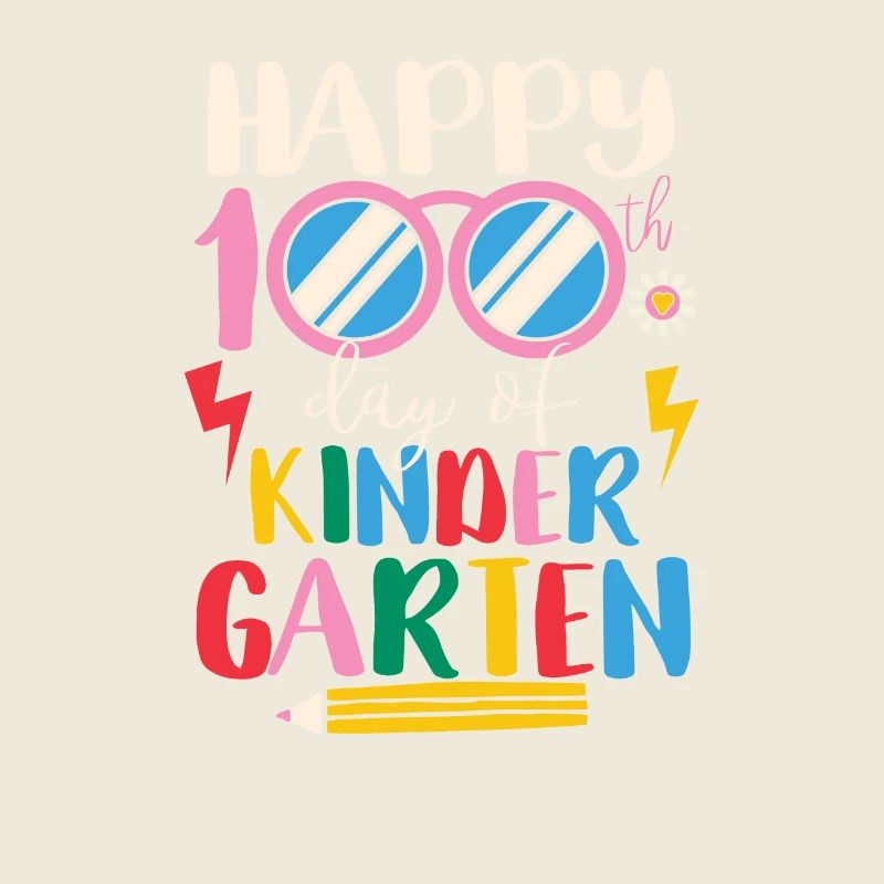 Alles Gute zum 100. Tag des Kindergartens Lustiger
