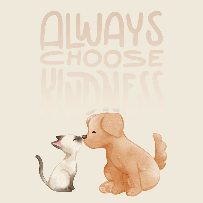 Hund und Katze Spruch, Motivationsspruch Kindness