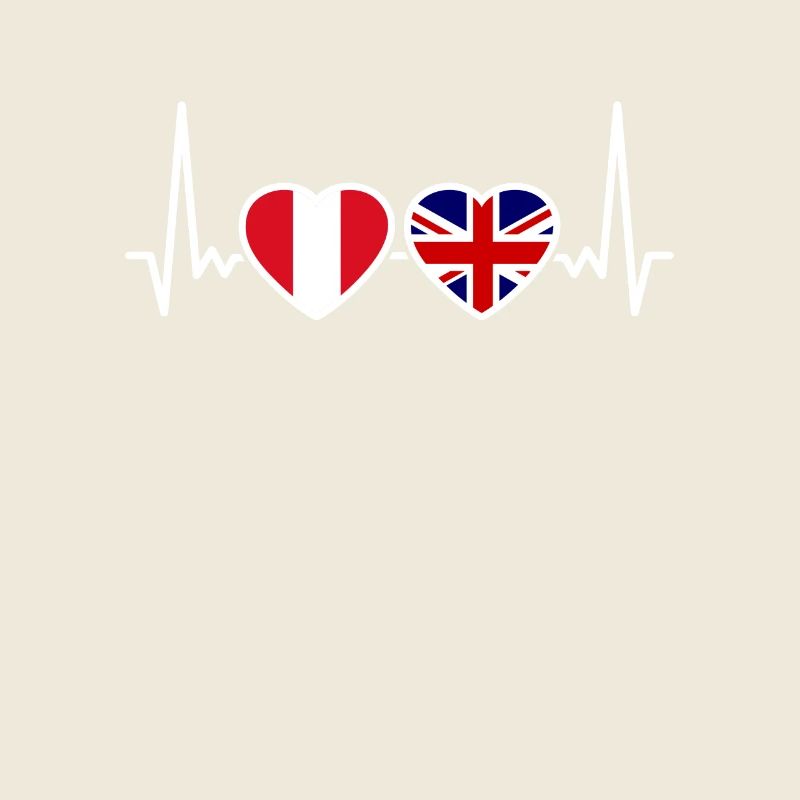 Peru UK Heartbeat Flag British Peruvian