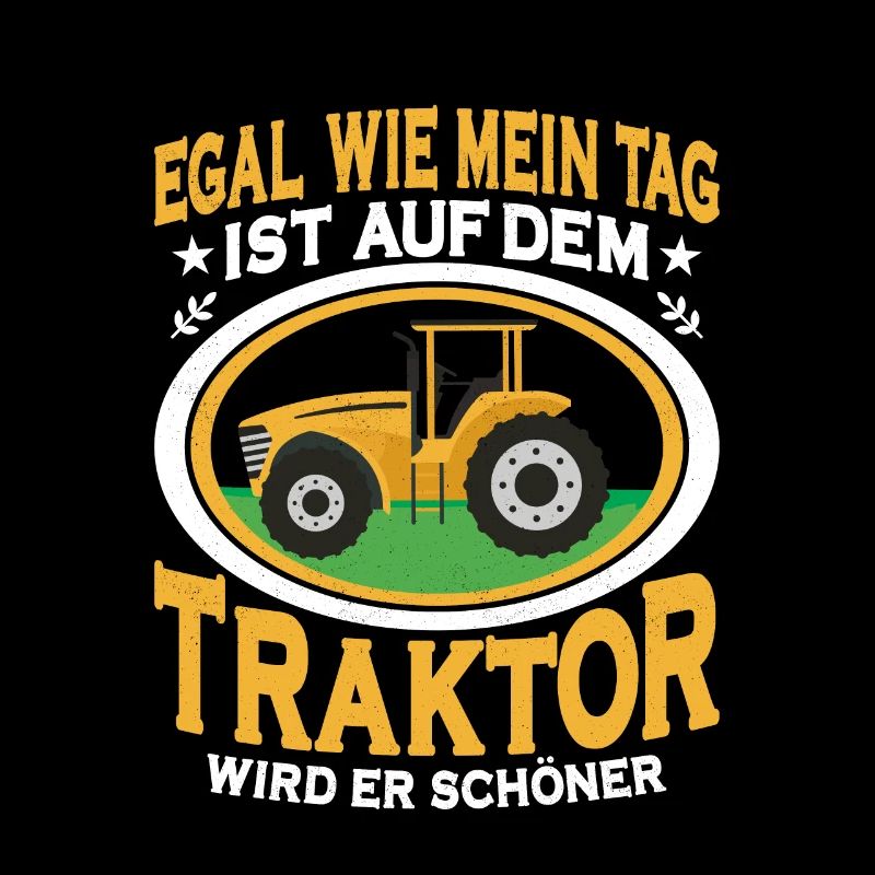Auf dem Traktor wird er schöner Bauer Trecker