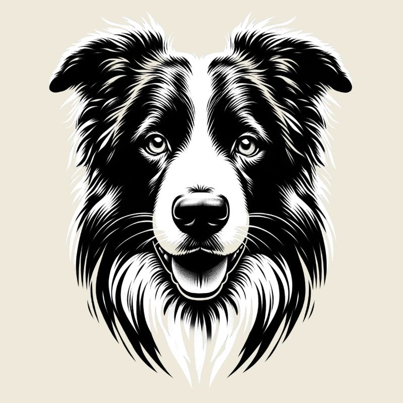 Border Collie | Visage de chien souriant