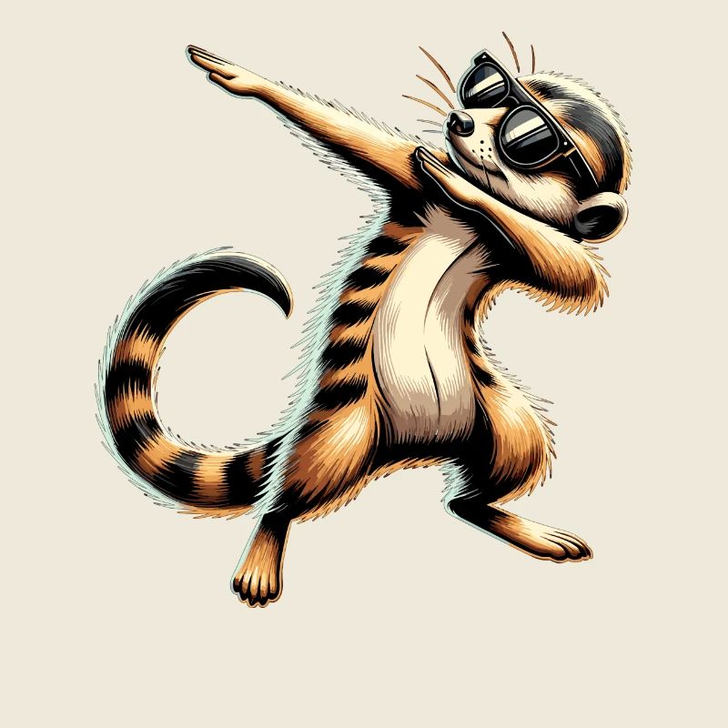 Dabbing Erdmännchen mit Sonnenbrille Cool Erdmännchen