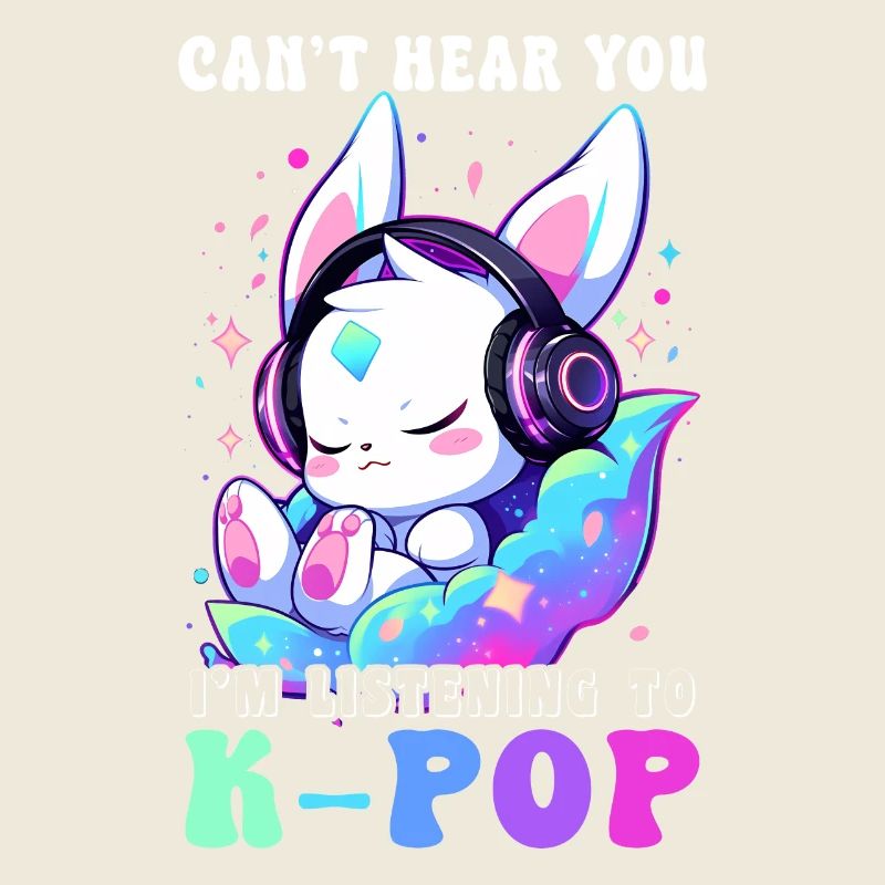 Hase Mit Kopfhörer Chibi Kawaii K-Pop Kaninchen