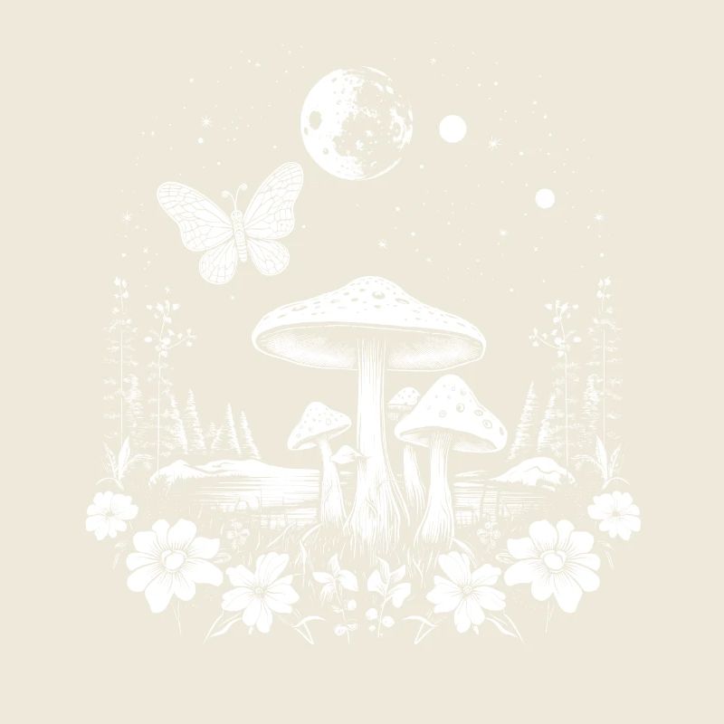 Fairycore Cottagecore Champignons Fée Grunge Lune