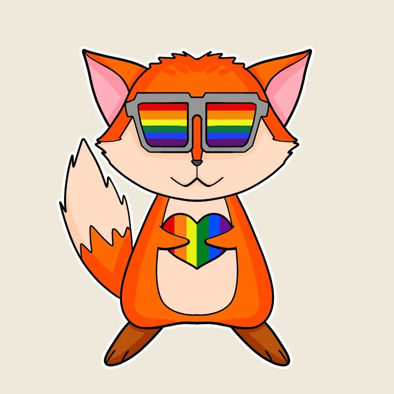 Renard Noël arc-en-ciel couleur Broh