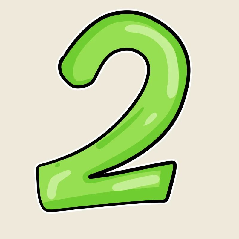 2 - Numéro - Numéro Deux - 2 vert