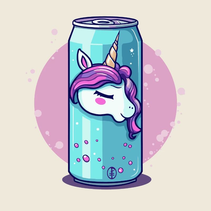 sprudeliger Einhorn Saft aus der Dose