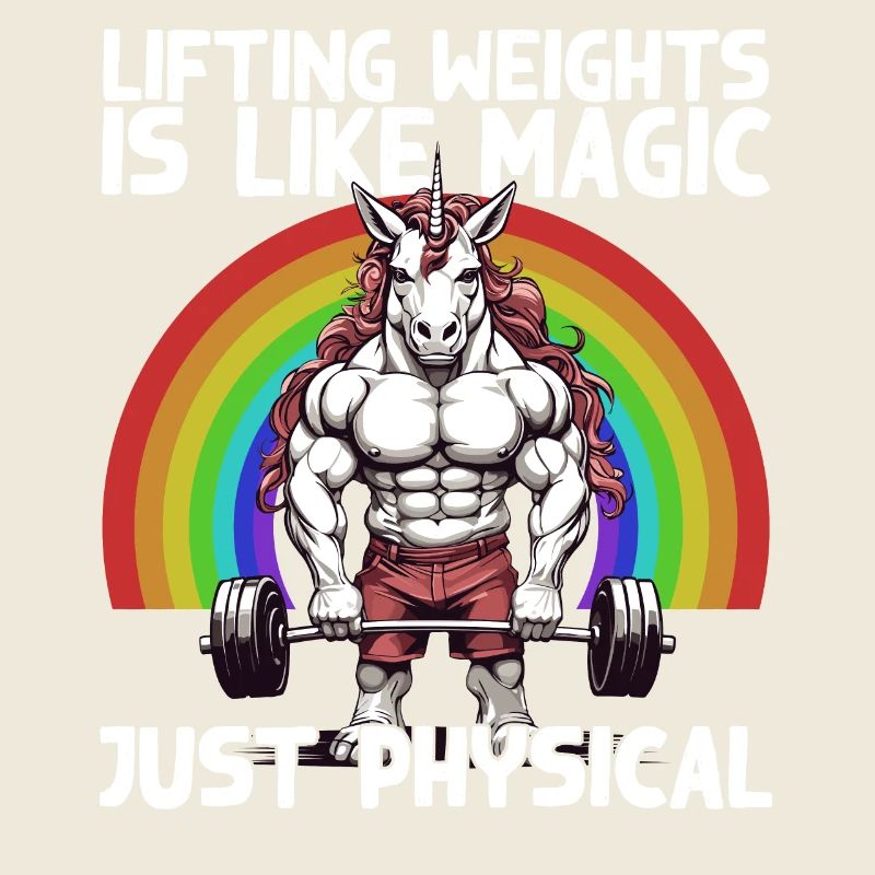 Bodybuilder Unicorn Workout Magic Saying