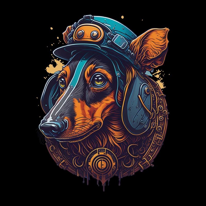 Conception de chien teckel steampunk pour les amoureux des chiens