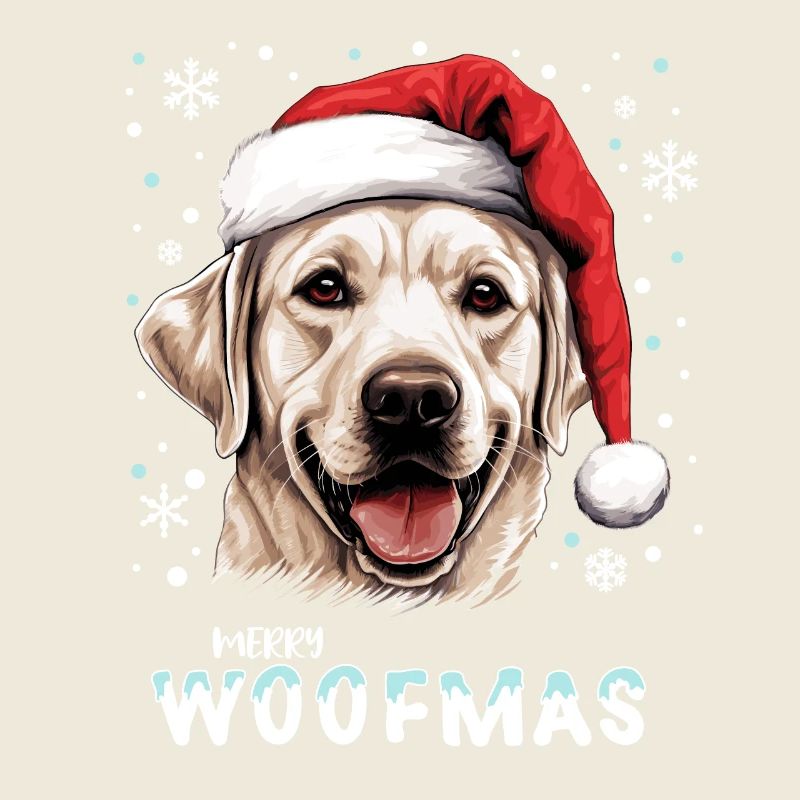 Cute Labrador dog celebrating Christmas