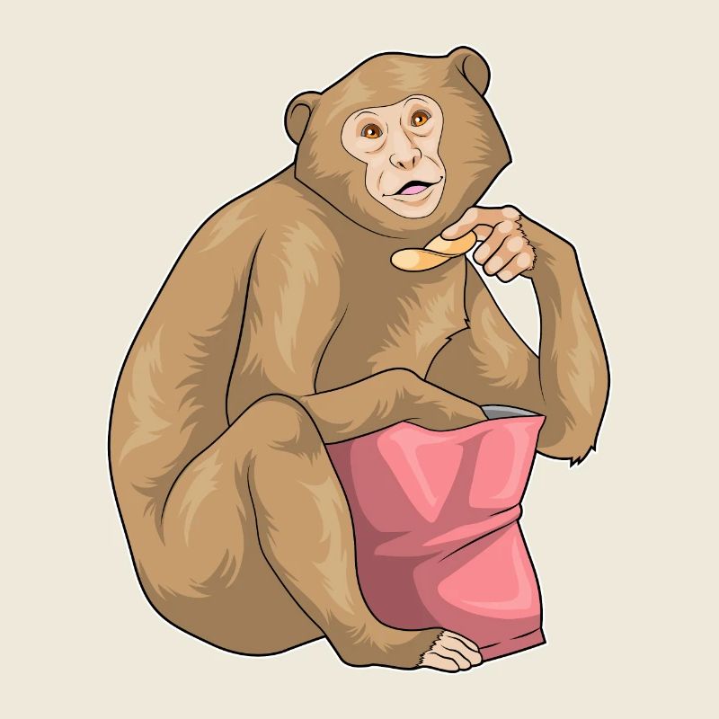 Affe Chips Chipstüte