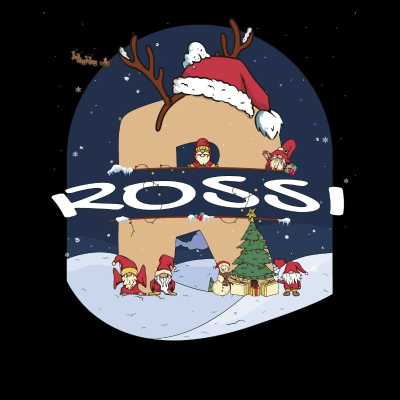 Impressionnant nom de Rossi w chapeau de père Noël dans le thème de Noël