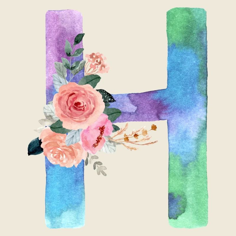 Buchstabe H Aquarell