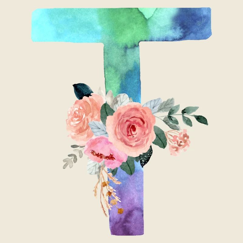 Buchstabe T Aquarell