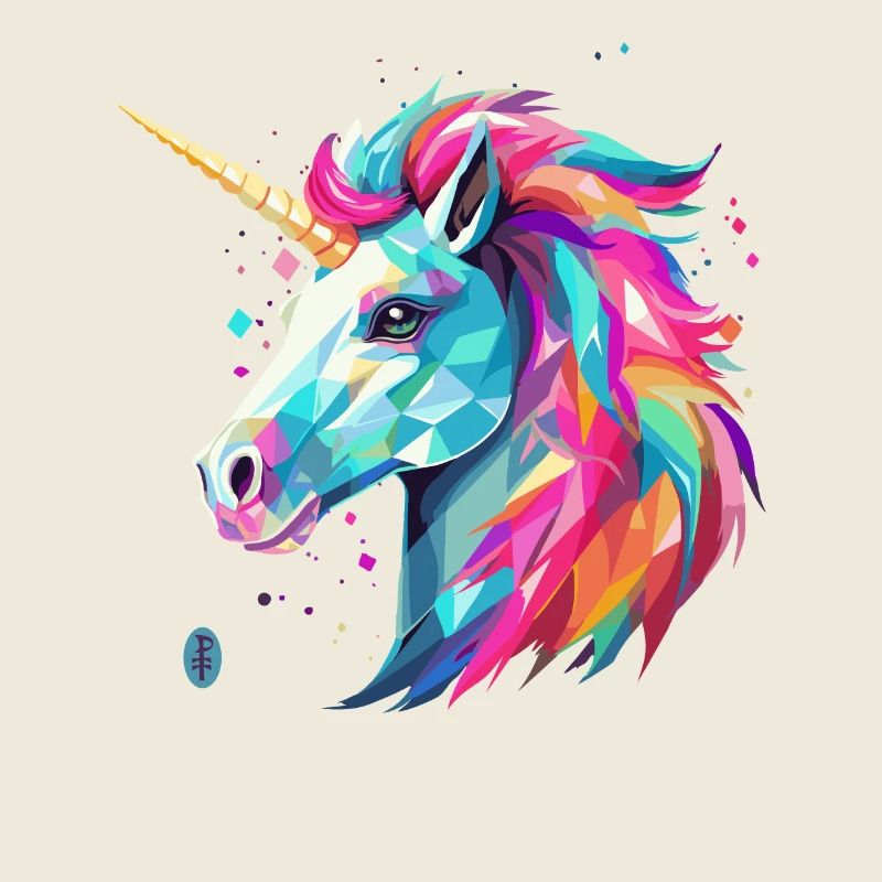 Licorne dans le style du verre