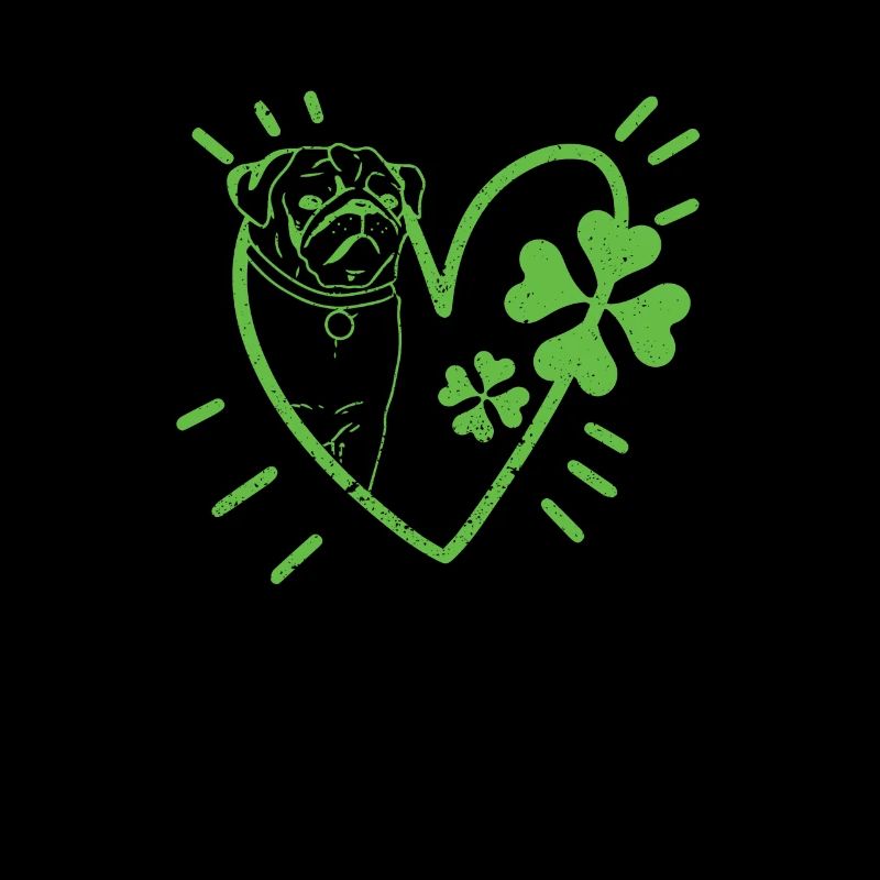 Irish Pug Face Shamrock Shamrock