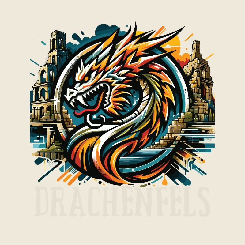 Drache Drachenkopf Logo Ruine Drachenfels