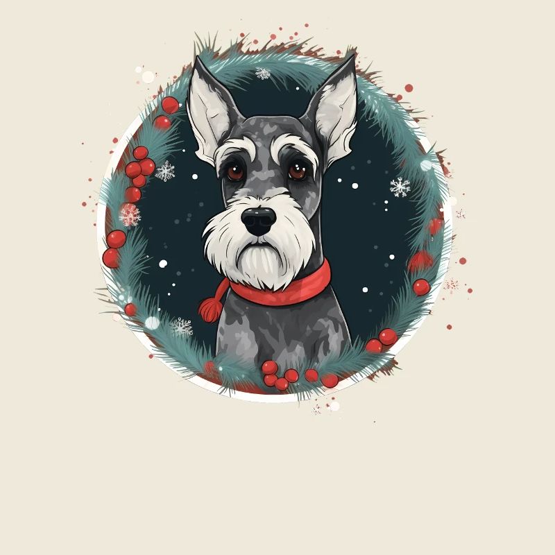 Schnauzer miniature chien Noël, chiens d’amour