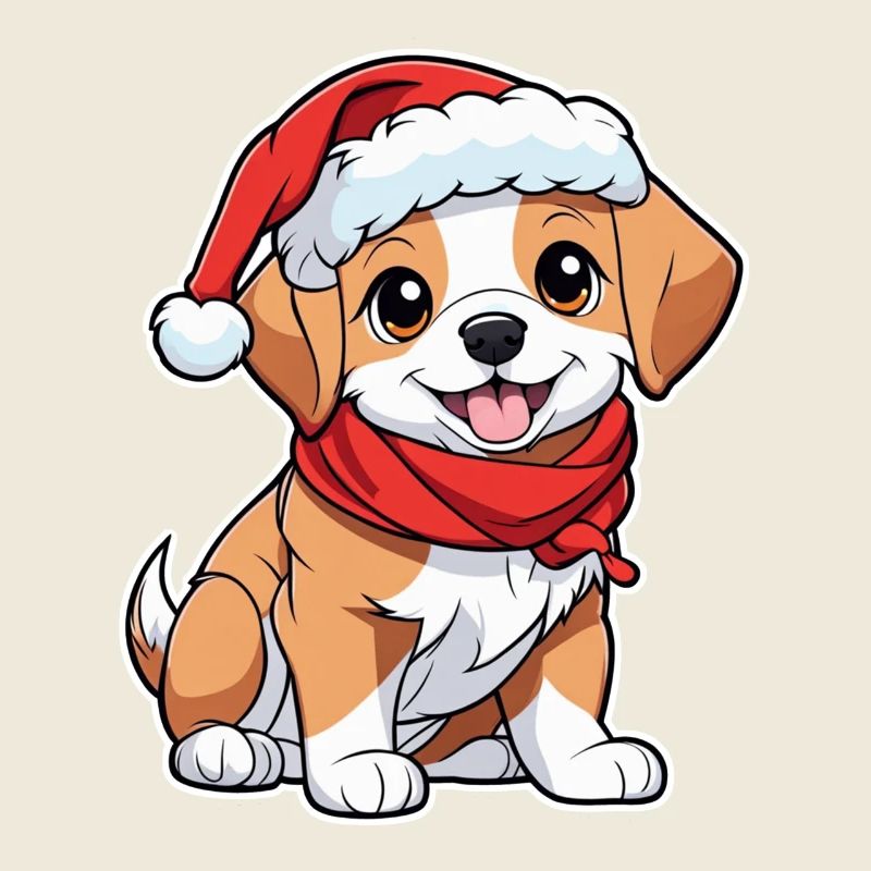 Hund mit Weihnachtsmütze
