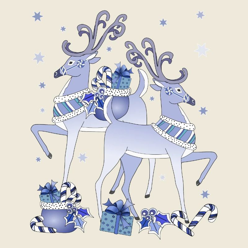 Blue Deer Christmas